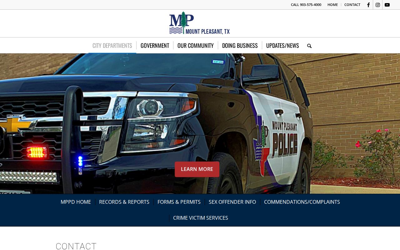 Mount Pleasant Police source for Titus County arrest records